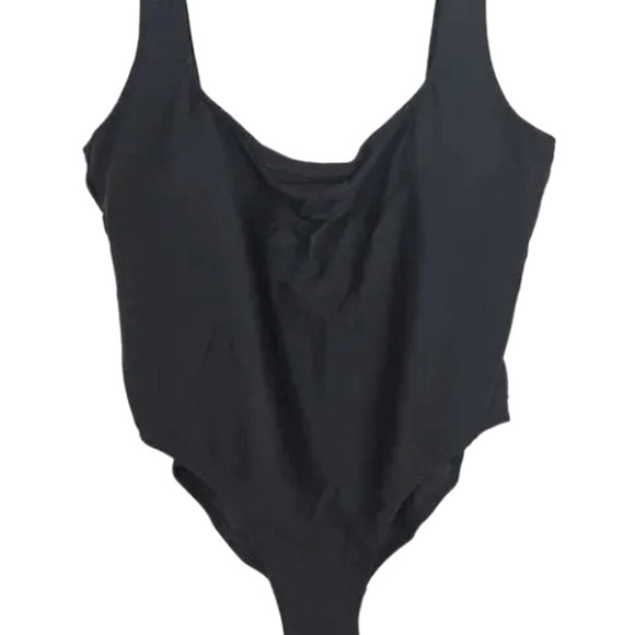 NEW J. Crew plus size 22 or 3X Ribbed Square neck one piece black - Picture 3 of 6